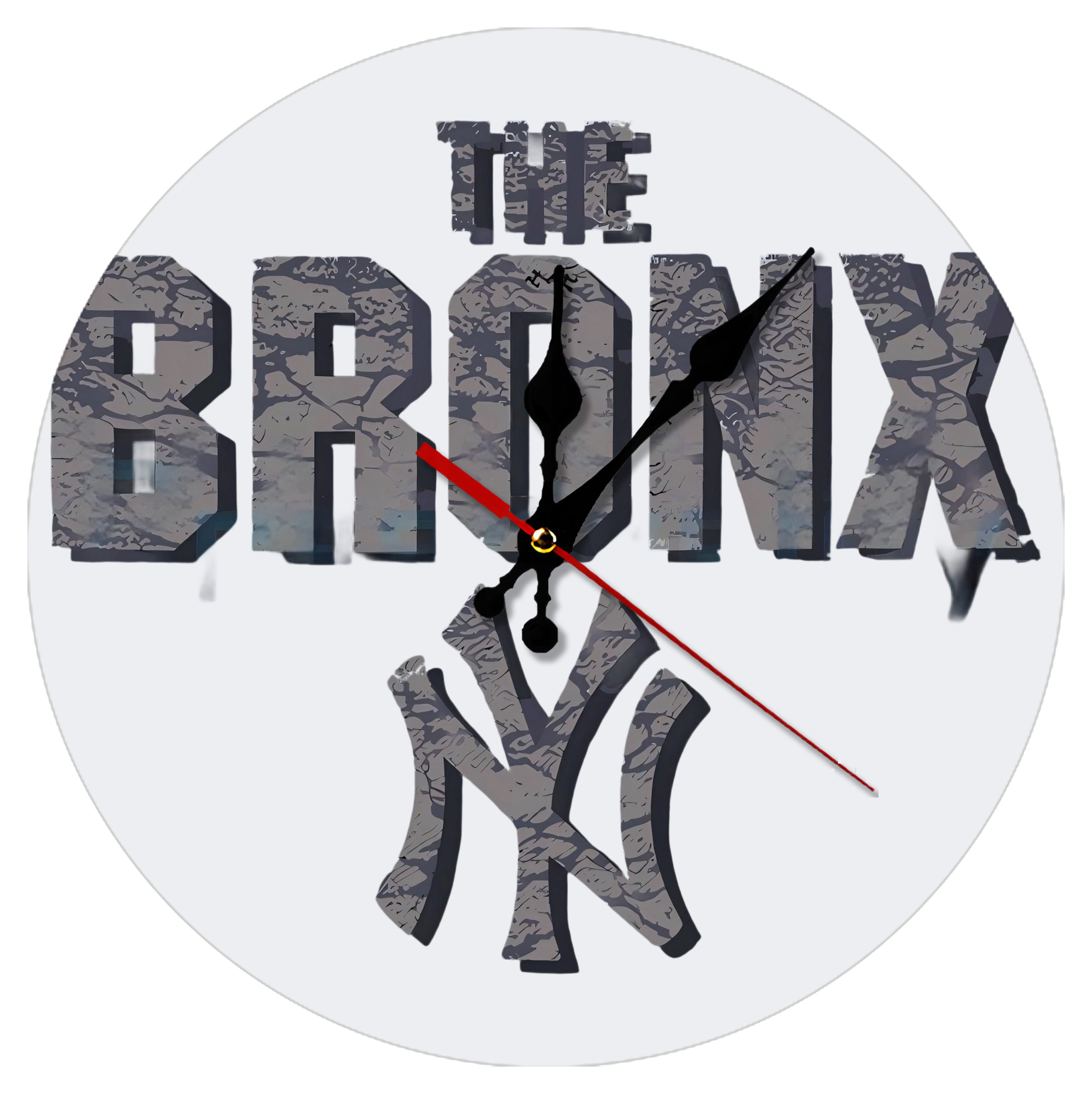 New York Yankees The Bronx Silent Round Wall Clock – Modern & Stylish DIY Design, Durable Wood Construction, Easy To Install – Perfect For Office, Bedroom, Living Room, And More